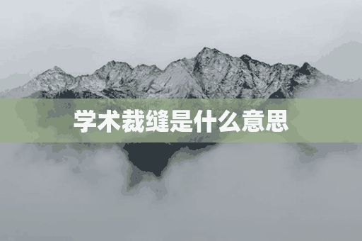 学术裁缝是什么意思